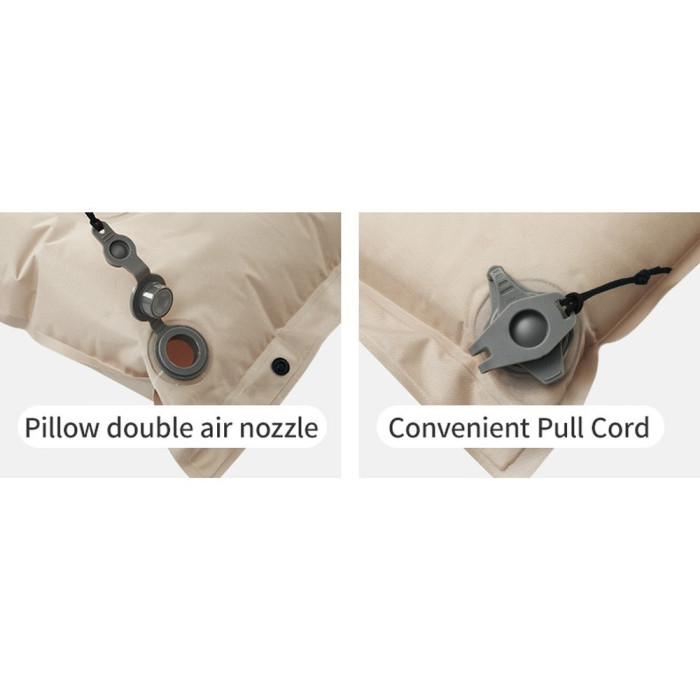 Килимок самонадувний із подушкою двомісний Naturehike CNK2550WS025, 60 мм, бежевий 