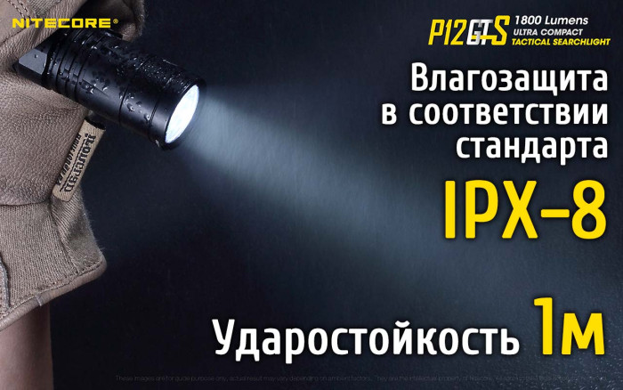 Кишеньковий ліхтар Nitecore P12GTS, 1800 люмен 