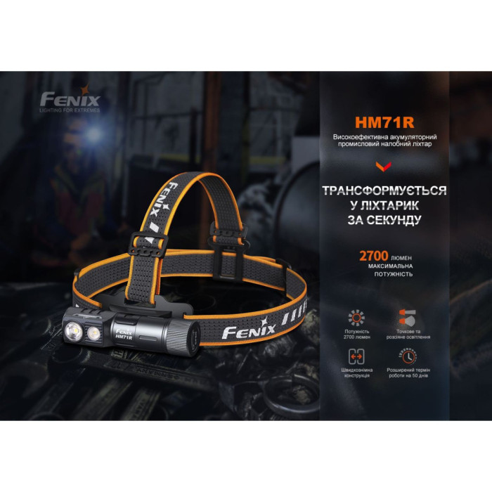 Ліхтар налобний Fenix HM71R (відновлений/замінена лінза) 