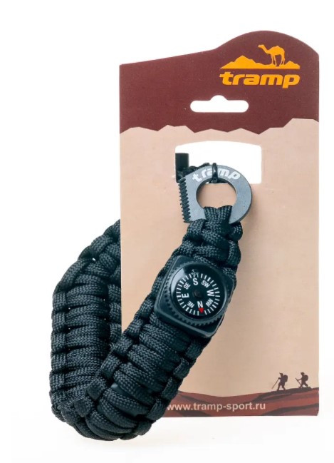 Браслет виживальника Tramp (кресало/кресало, 2м паракорда) чорний 