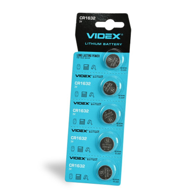 Батарейки літієва Videx СR 1632 5pcs BLISTER CARD