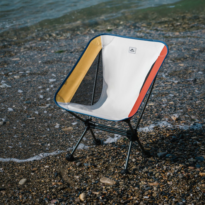 Стілець складаний Naturehike Moon YL08 NH20JJ027, 600D Oxford / алюміній, біло-помаранчевий 
