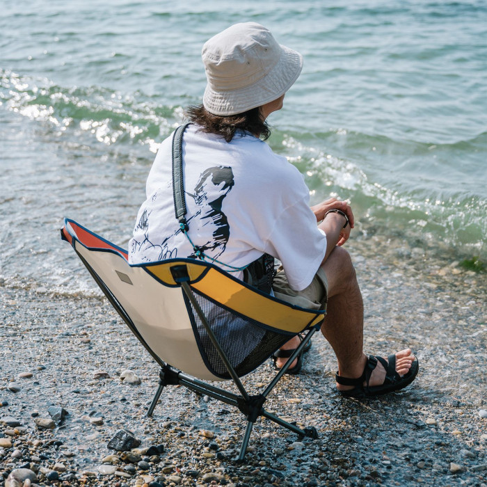 Стілець складаний Naturehike Moon YL08 NH20JJ027, 600D Oxford / алюміній, біло-помаранчевий 