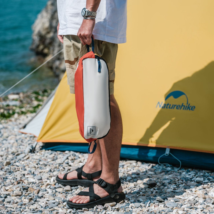 Стілець складаний Naturehike Moon YL08 NH20JJ027, 600D Oxford / алюміній, біло-помаранчевий 