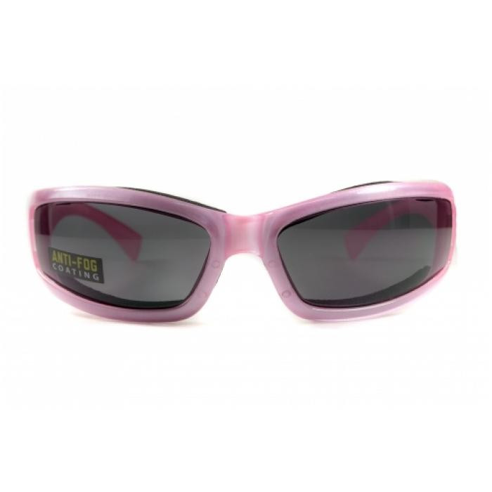 Окуляри Global Vision Fight Back - 2 (gray) чорні в глянцевій рожевій оправі 