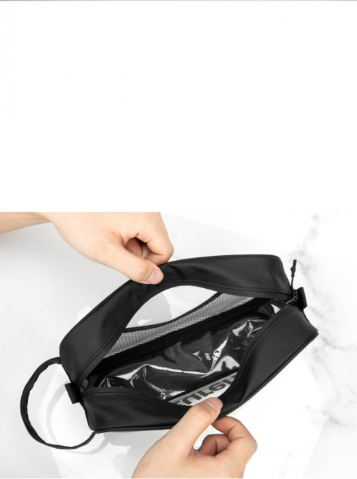 Косметичка водонепроникна Naturehike NH20SN007, Розмір М, Чорний, прозора 