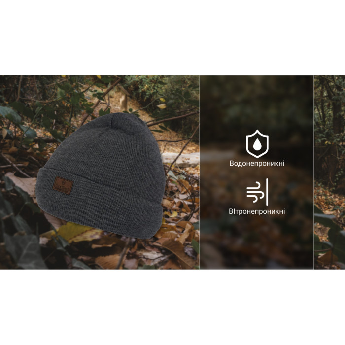 Шапка водонепроникна Dexshell DH30509, onesize (56-58 см), графітовий сірий 