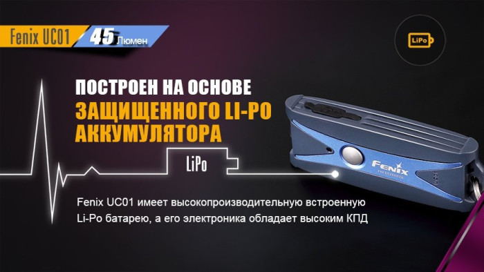 Ліхтар-брелок Fenix UC01, обмежено, 45 люмен (рожевий) 