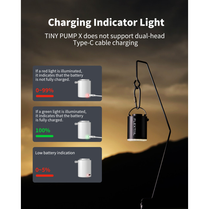Насос-ліхтар кемпінговий Flextail Tiny Pump Х, чорний 