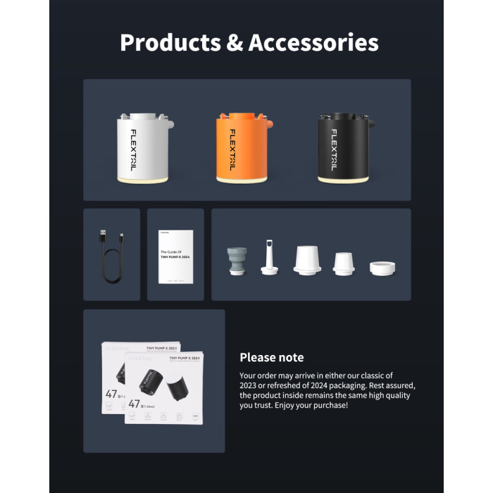 Насос-ліхтар кемпінговий Flextail Tiny Pump Х, чорний 