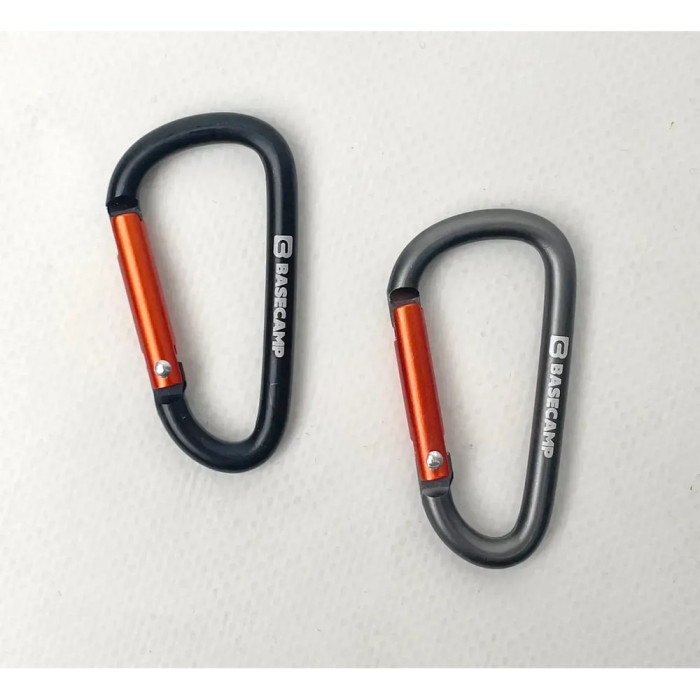 Набір алюмінієвих сервісних карабінів Base Camp Delta 6 Straight Set, 2 шт, Black/Grey (BCP 61415) 