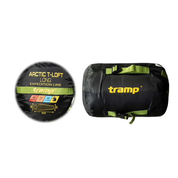 Спальний мішок Tramp Arctic Long кокон лівий green/grey 225/80-55 UTRS-093L 
