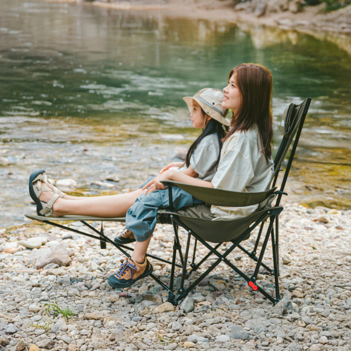 Крісло-шезлонг складане Naturehike CNK2550JJ023 Nightfall T05, сталь, оливкове 