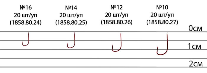 Гачок Brain Match B1020 #12 (20 шт/уп) red 