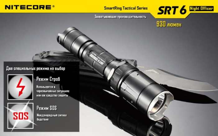 Кишеньковий ліхтар Nitecore SRT6, 930 люмен (сірий) 