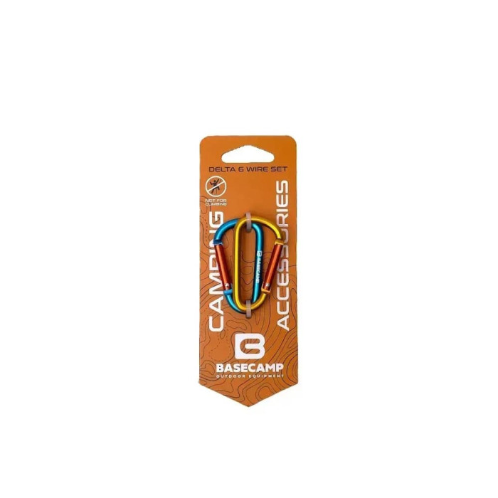 Набір алюмінієвих сервісних карабінів Base Camp Delta 6 Straight Set, 2 шт, Blue/Orange (BCP 61416) 