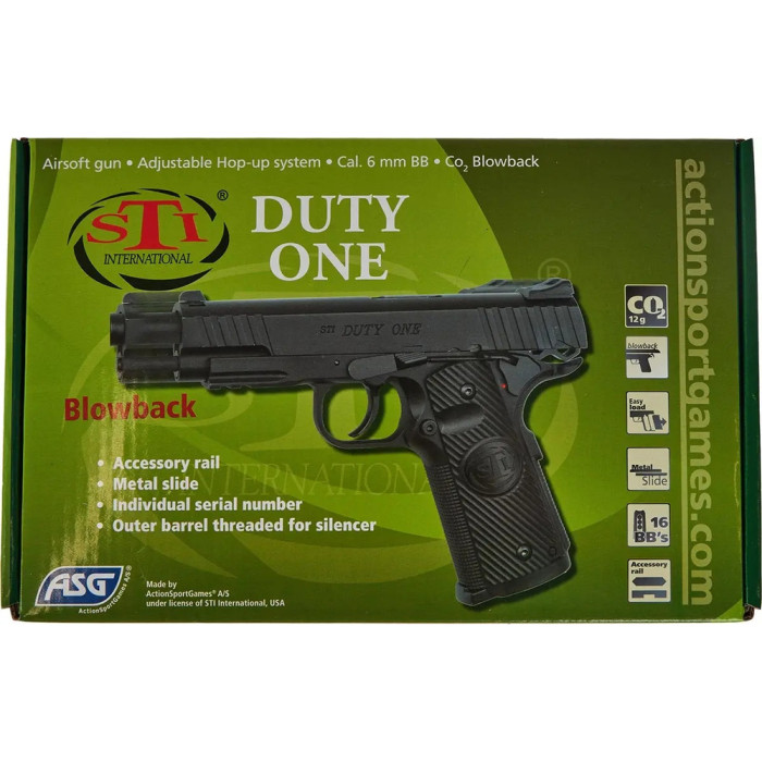 Пістолет страйкбольний ASG STI Duty One. Blowback. CO2 кал.6 мм 