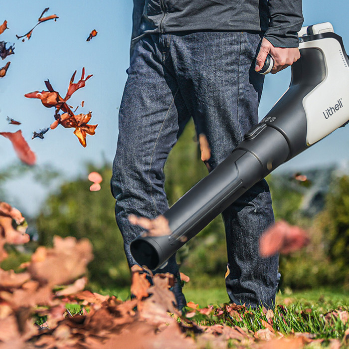 Акумуляторна повітродувка садова Litheli 560CFM, живлення від павербанку (2шт УМБ Litheli Power Bank 20000 mAh, 45 W, 4А в комплекті) 