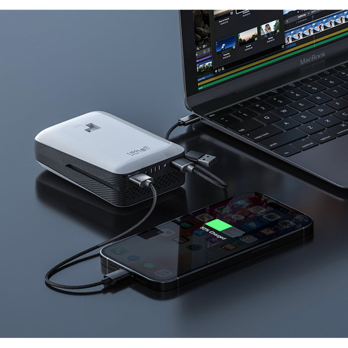 Акумуляторна повітродувка садова Litheli 560CFM, живлення від павербанку (2шт УМБ Litheli Power Bank 20000 mAh, 45 W, 4А в комплекті) 