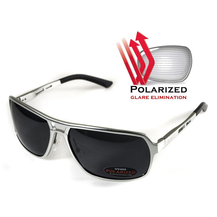Окуляри BluWater Alumination - 4 Silver Polarized (gray) чорні 