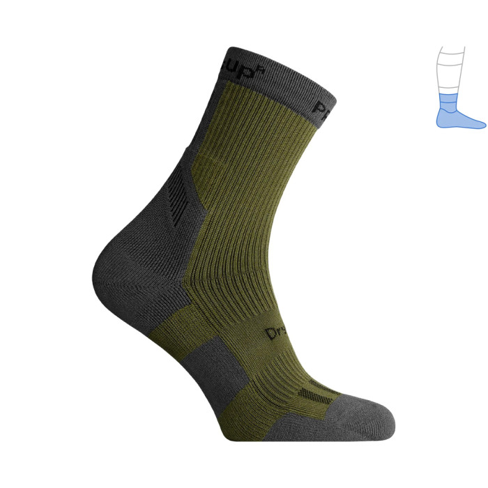 Компресійні шкарпетки захисні демісезонні Protector MidDry+ сіро-оливкові M 40-43 
