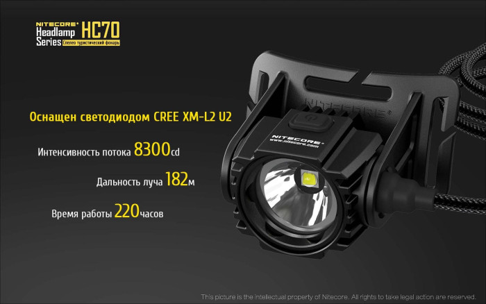 Ліхтар налобний Nitecore HC70 
