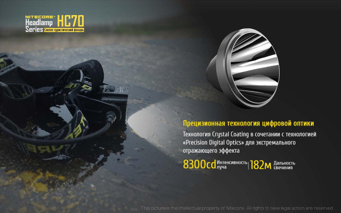 Ліхтар налобний Nitecore HC70 