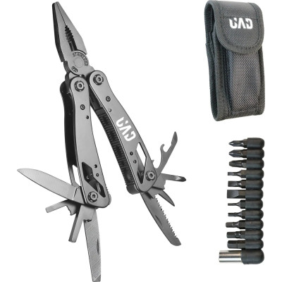 Мультитул професійний UAD BasicCraft 12 інструментів 420 Чорний