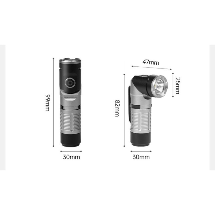 Ліхтар з кліпсою Naturehike CNK2450ZM013, чорно-сірий 