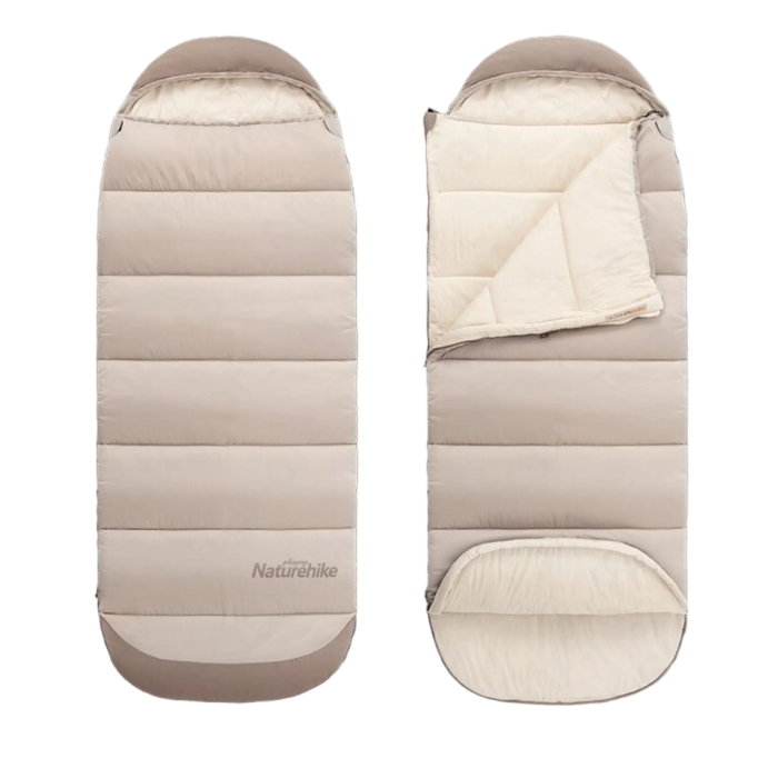 Спальний мішок з капюшоном Naturehike B400 NH21MSD11, бежевий  