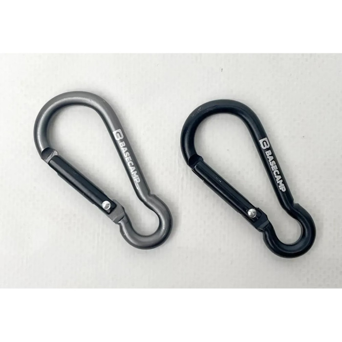 Набір алюмінієвих сервісних карабінів Base Camp Omega 6 Straight Set, 2 шт, Black/Grey (BCP 61215) 