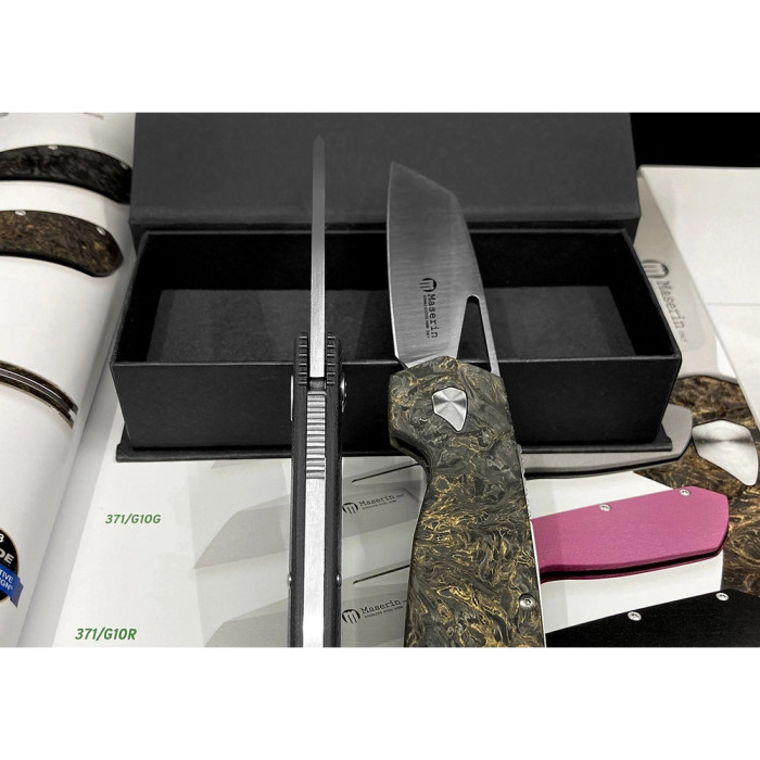 Ніж Maserin W2, M390, fat carbon, синій 