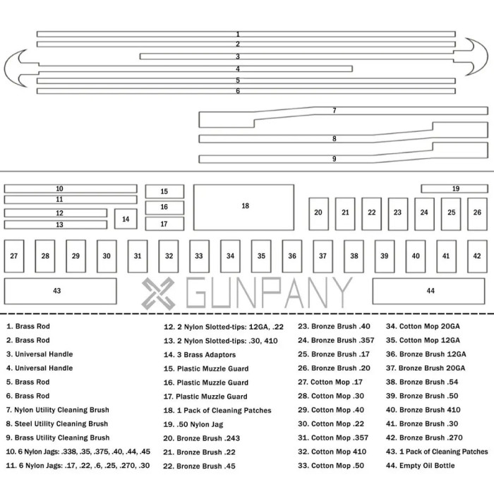 Універсальний набір для чищення зброї Vector Optics 62 предмета 