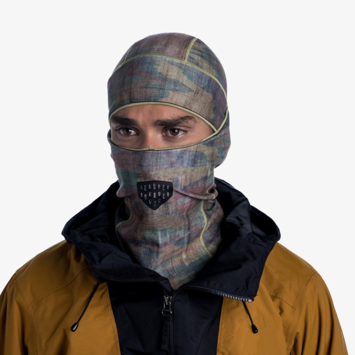 Балаклава Buff Thermonet Hinged Balaclava, Bosky Moss Green 