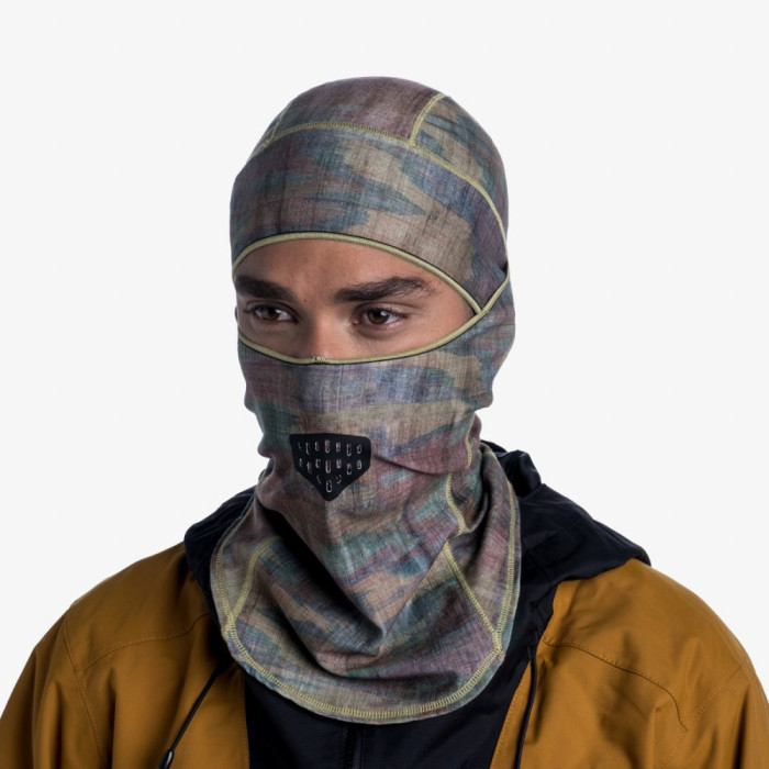 Балаклава Buff Thermonet Hinged Balaclava, Bosky Moss Green 