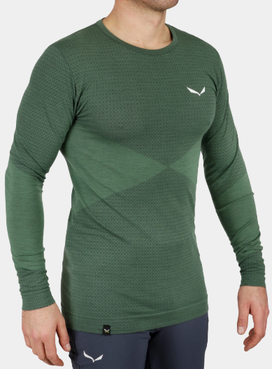 Термофутболка чоловіча Salewa ZEBRU RESPONSIVE L/S TEE - зелена, M 