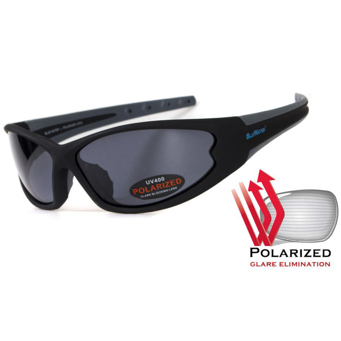 Окуляри BluWater Daytona-4 Polarized (gray) чорні 