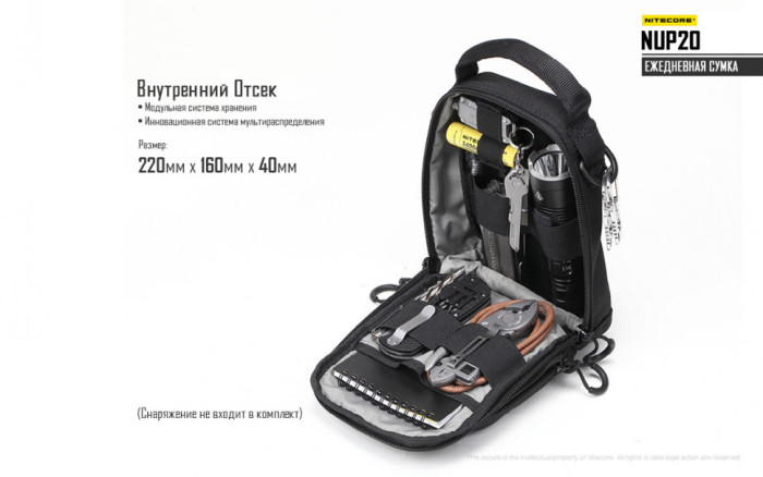 Сумка EDC, тактична Nitecore NUP20 (Cordura 1000D), пісочний 