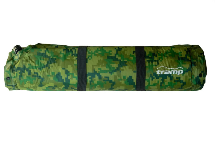 Килимок самонадувний Tramp з можливістю зістібання camo 185х65х5 UTRI-007 