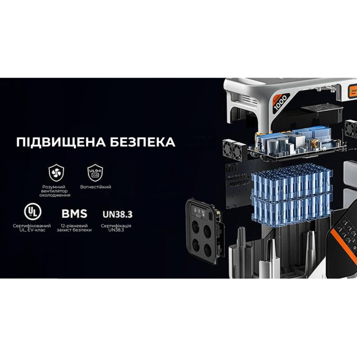 Зарядна станція Litheli 1800 Вт, 1069 Вт·год, LiFePO4, + 2 Power Bank (U20EH17-0U200) 