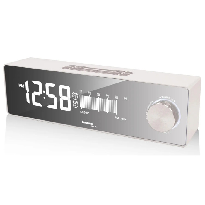 Годинник настільний з радіо Technoline WT483 White/Silver (WT483) 