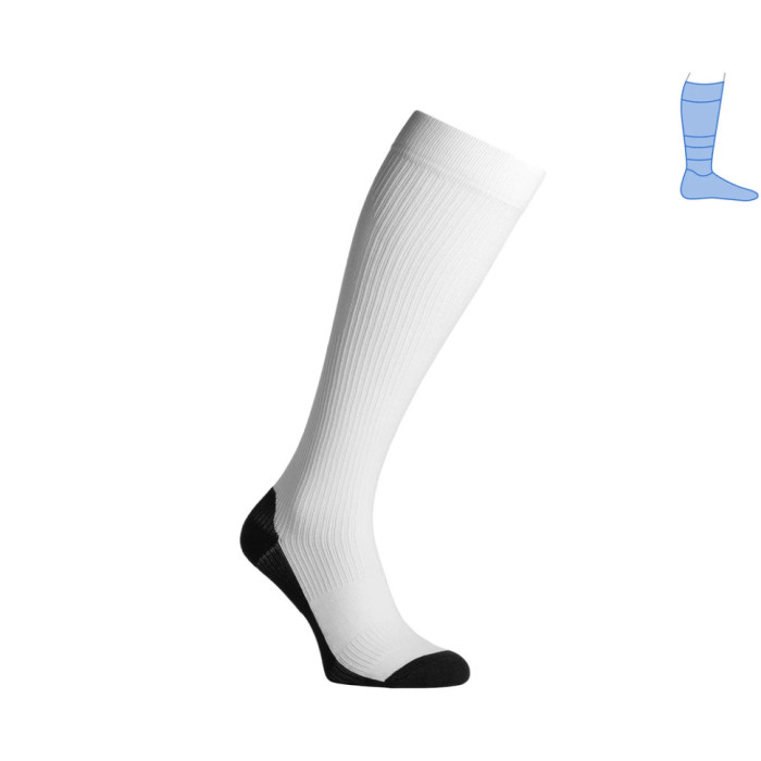 Компресійні гольфи захисні літні Protector LongDry+ чорно-білі M 40-43 