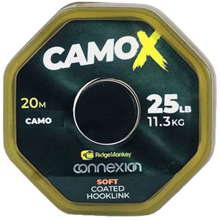 Повідковий матеріал RidgeMonkey Connexion CamoX Soft Coated Hooklink 20m 25lb/11.3kg 