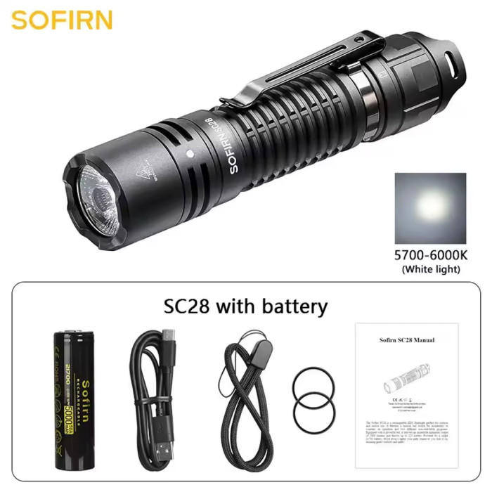 Ліхтар Sofirn SC28 потужний ручний 2800 лм з USB-C 