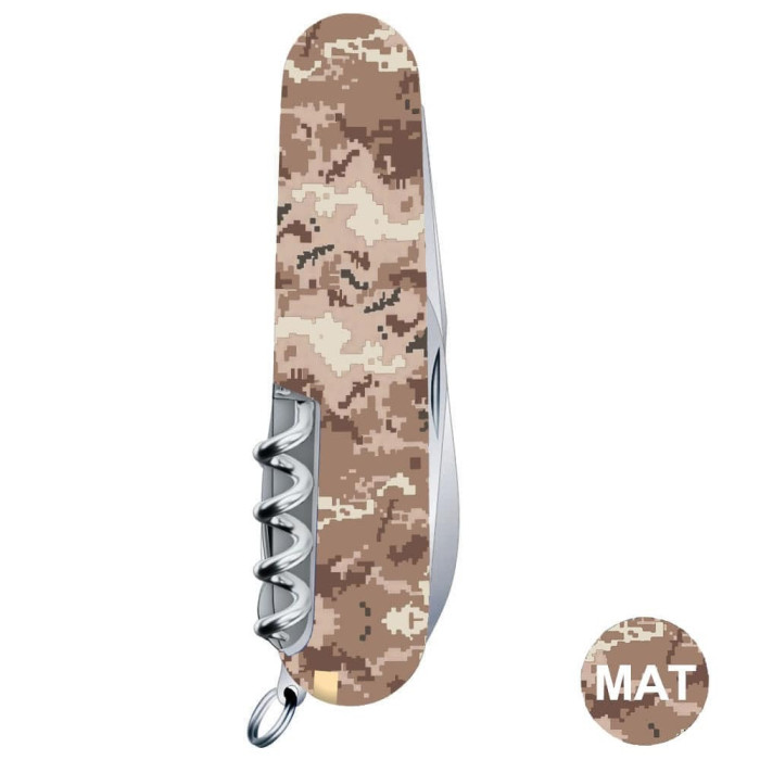 Складаний ніж Victorinox HUNTSMAN ARMY Піксель пісочний з черв. Лого 1.3713.7.W3945p 