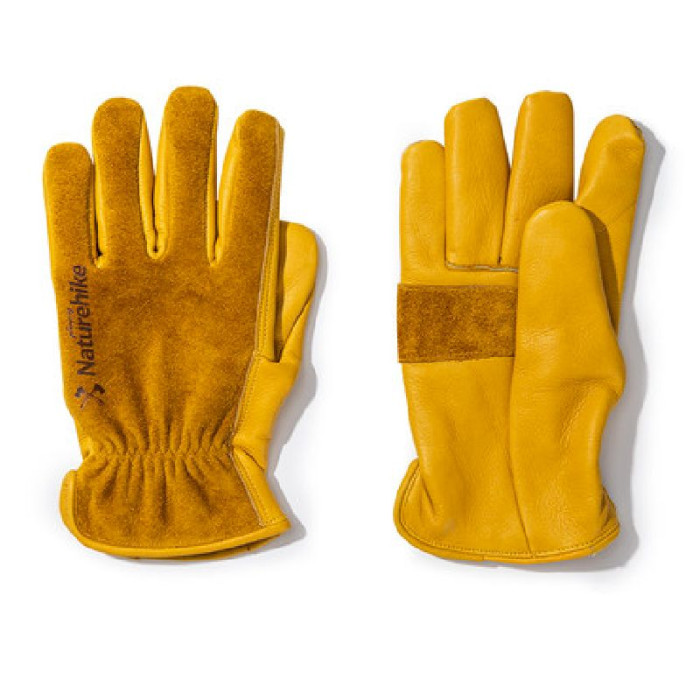 Рукавички шкіряні Naturehike NH20FS041, розмір М, жовті 