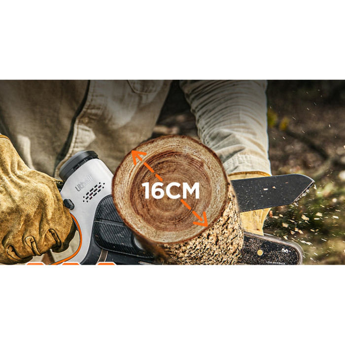 Акумуляторна міні-пила безщіткова, живлення від павербанку (УМБ Litheli Power Bank 10000 mAh, 45 W, 2А в комплекті) 