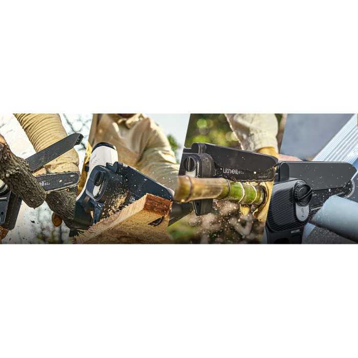 Акумуляторна міні-пила безщіткова, живлення від павербанку (УМБ Litheli Power Bank 10000 mAh, 45 W, 2А в комплекті) 