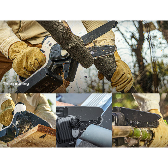 Акумуляторна міні-пила безщіткова, живлення від павербанку (УМБ Litheli Power Bank 10000 mAh, 45 W, 2А в комплекті) 