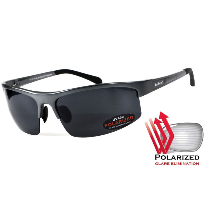 Окуляри BluWater Alumination-5 Gun Metal Polarized (gray) чорні 